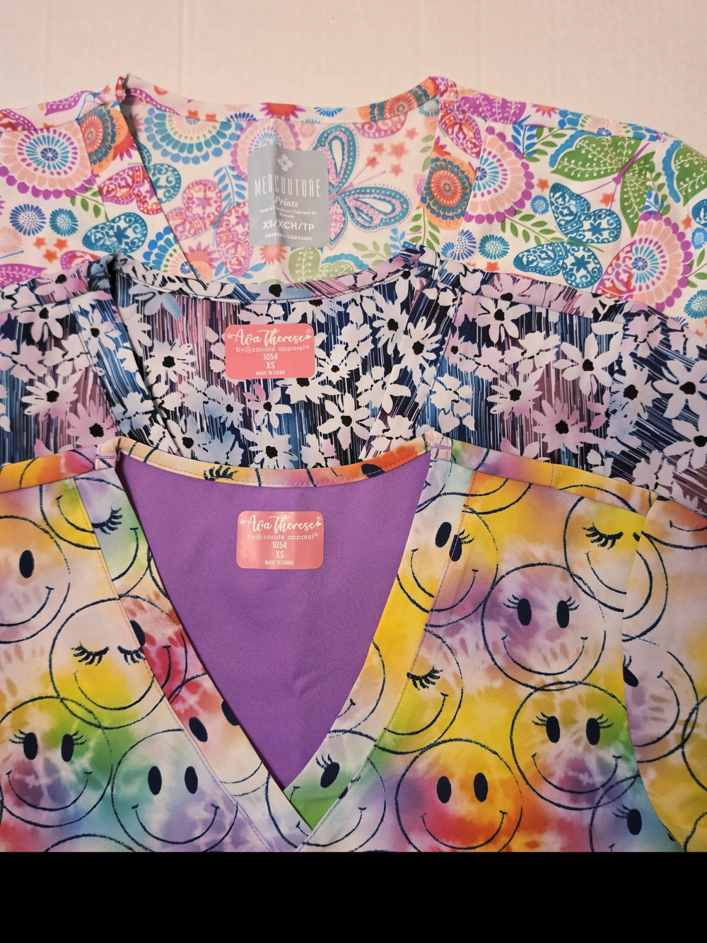 Scrun Top Bundle XS Bright Pattern